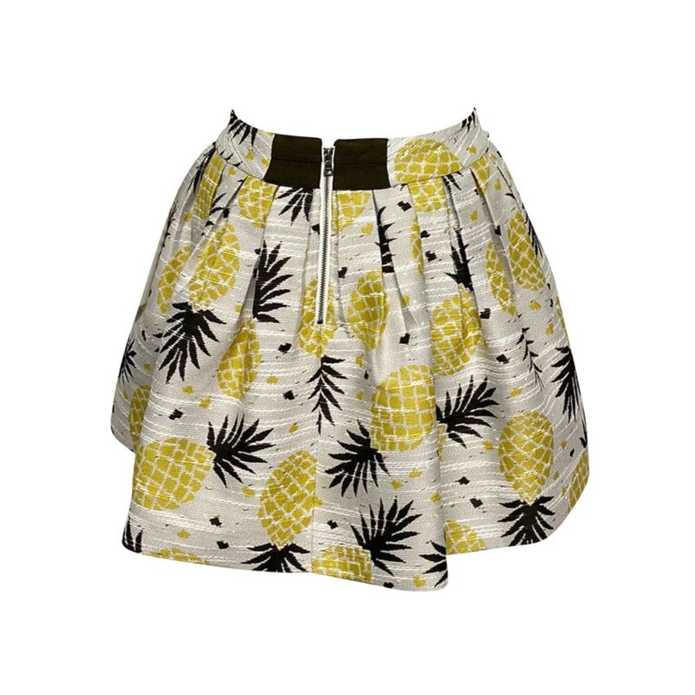 Alice + Olivia Pineapple Mini Skirt in White Polyester